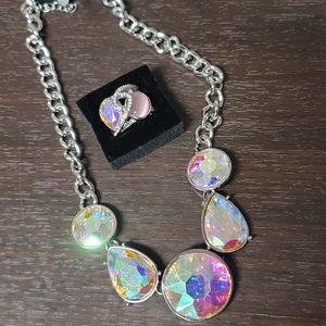 Vintage Paparazzi Silver and Iridescent Set